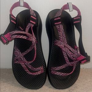 Chaco Women's Black and Pink Sandals